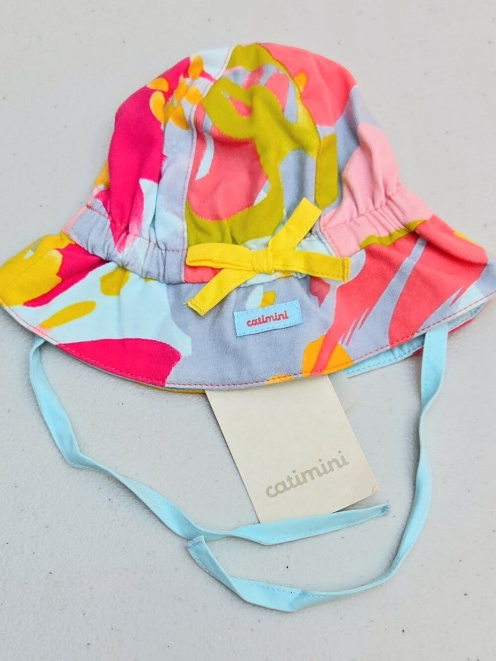 Catimini Baby Sun Hat with Bow & Chin Straps 3-6 Months